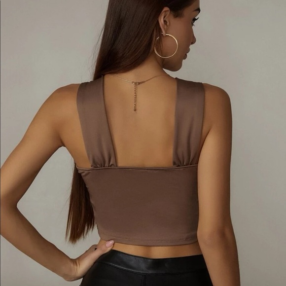 Halter Ruched Front Split Top - Picture 5 of 5